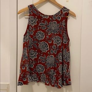 100% silk madewell floral blouse RARE!